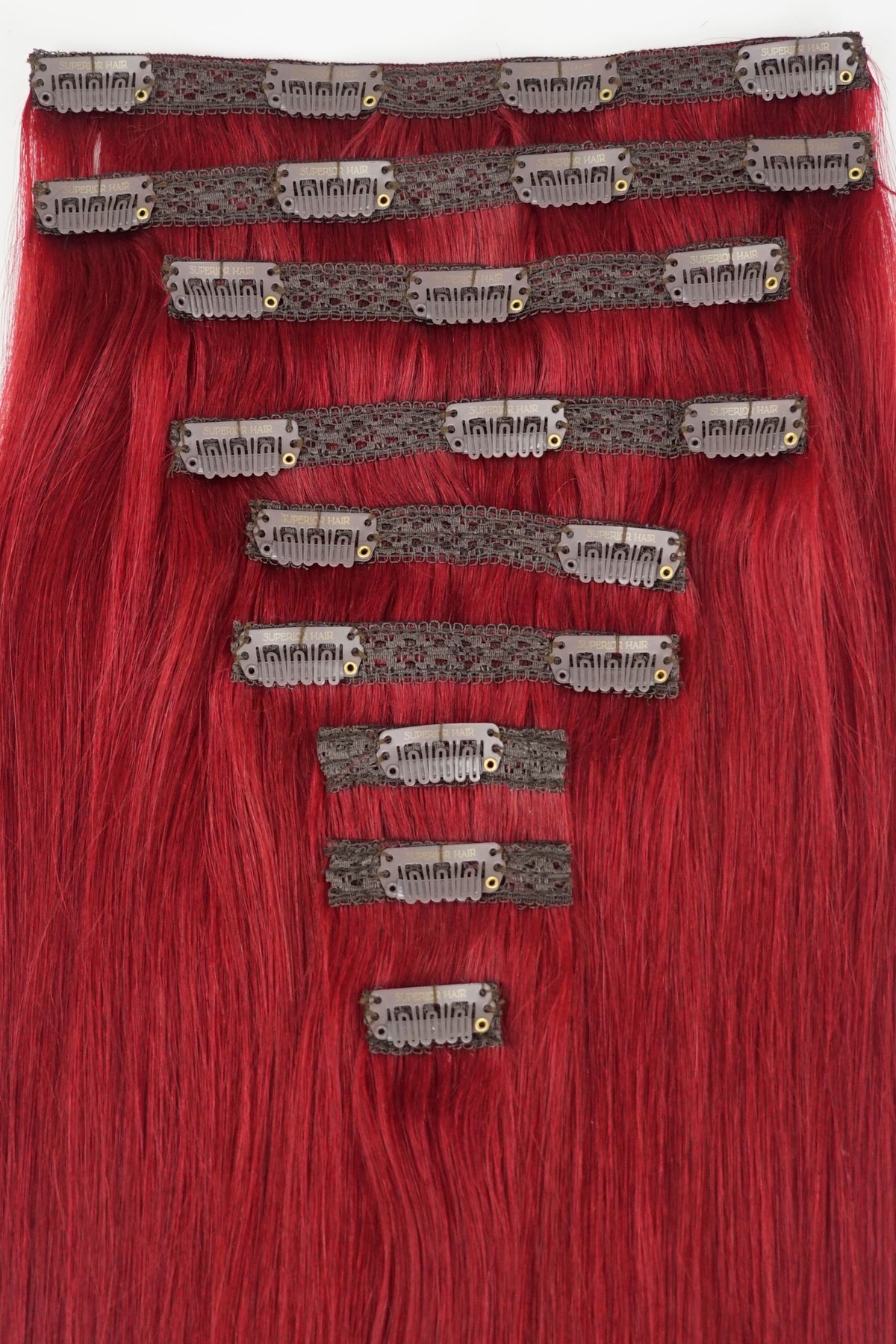 #6R Red Classic Clip In Hair Extensions 9pcs