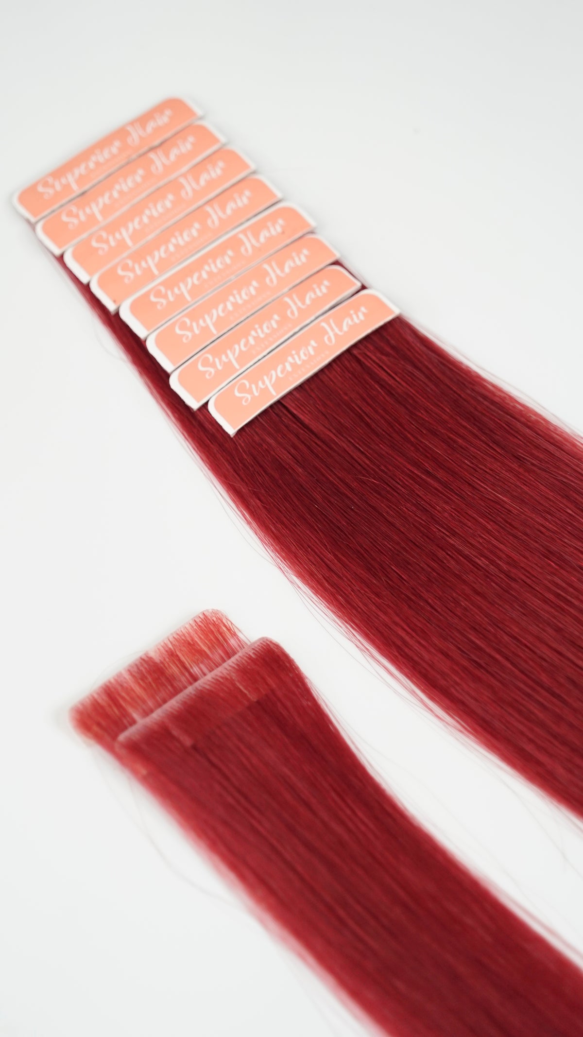 #6R Red Ultra Seamless Tape In Extensions