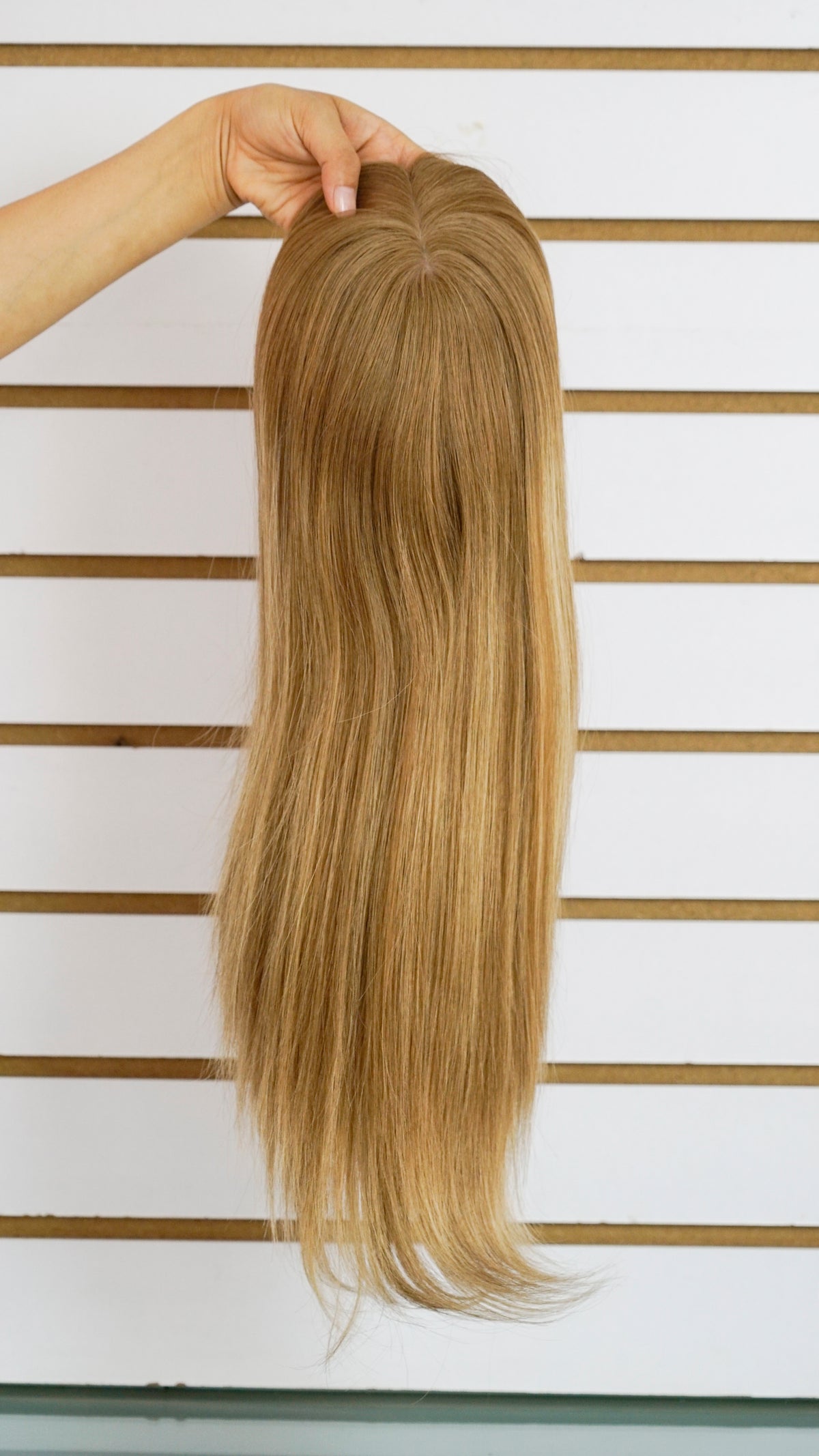 Dark Blonde Balayage Woman&#39;s Injection Human Hair Topper