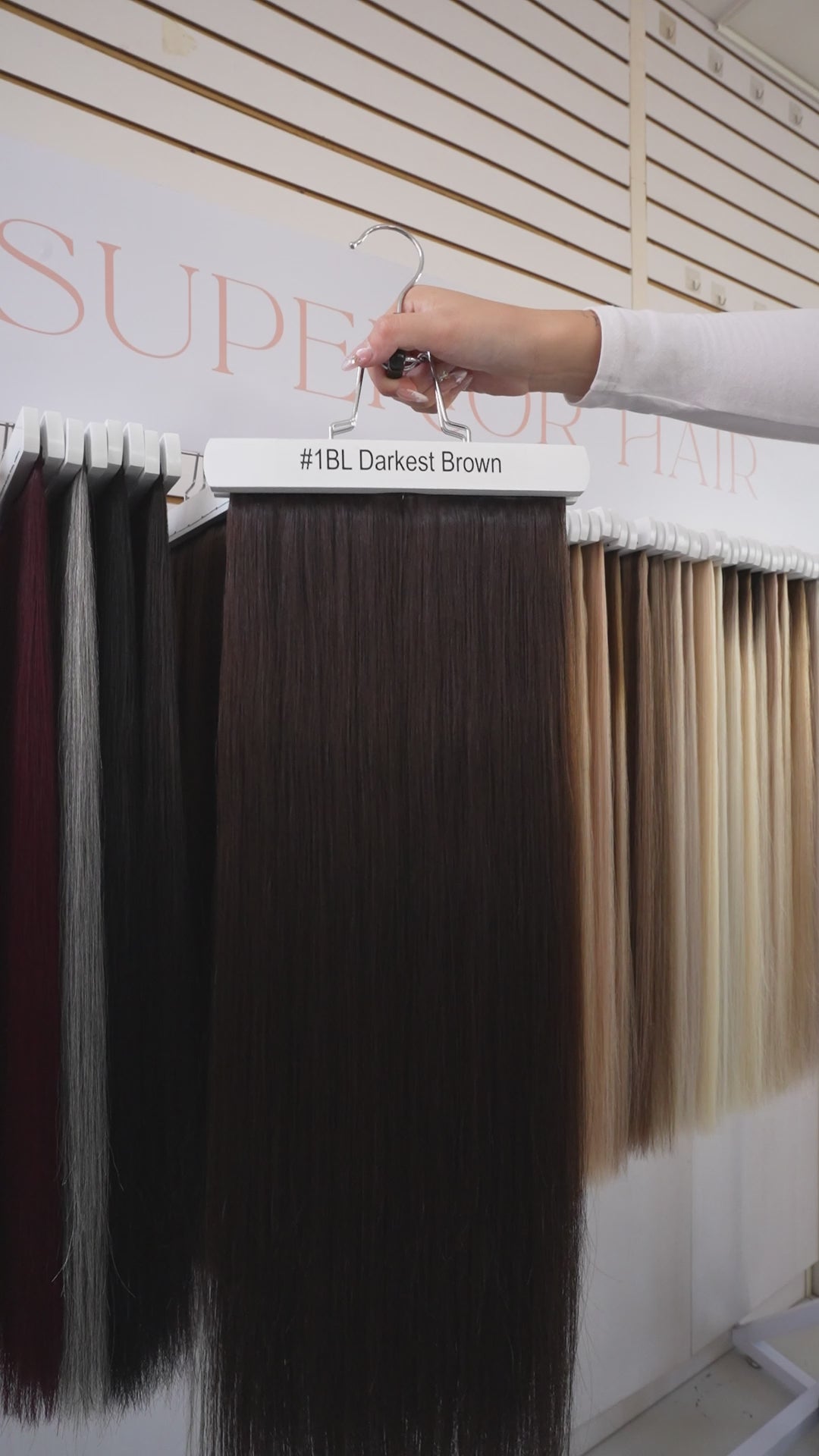 #1BL Darkest Brown Clip In Fringe Extension