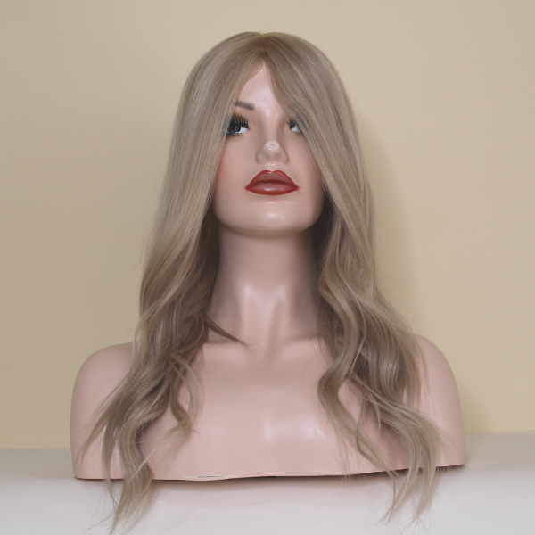 #18/60 Pearl Ash Blonde Mono Top Human Hair Wig